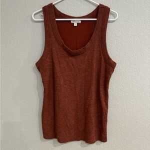 Orange ribbed tank top